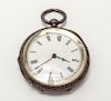 English Sterling Silver Open-Face Pocket Watch