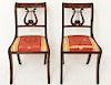 Duncan Phyfe Style Lyre Back Side Chairs, Pair
