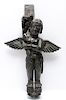 Continental Carved Wood Angel Sculpture Figure