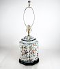 Floral Decorated Lobed Table Lamp