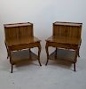 Pair of Tambour Provincial Step Tables