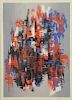THIELER, Fred. 1957 Abstract Color Lithograph.
