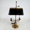 French Two-Light Bronze Bouillotte Lamp