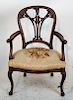 English Victorian Walnut Pull-Up Chair