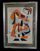 ABSTRACT PRINT IN ORANGE & BLACK (SIGNED) 