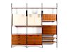 George Nelson & Associates
(American, 1908-1986)
Comprehensive Storage System (CSS)Comprising 4 Upright Supports 6 Case Pieces5 Shelves 2 Can Lights H