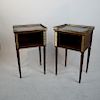 Pair French Louis XVI-Style Stands with Marble
