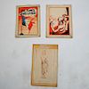 Three Unframed Art Works (French, Other)