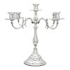 CANDELABRA. MEXICO, 20TH CENTURY. Sterling 0.925 Silver. Marked VILLA. For five lights. Smooth design with vegetal handles. 1,845.7 g . 15.5 in