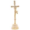 CHRIST ON THE CROSS. FRANCE, 19TH CENTURY. Figure for altar carved in ivory. 12 in tall.