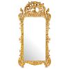 A PAIR OF MIRRORS. FRANCE, CIRCA 1750 AND 20TH CENTURY. LOUIS XV Style. gilded wood with details painted in mint green. Frames profusely decorated wit