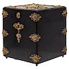 CIGAR BOX. FRANCE, CIRCA 1900. EMPIRE Style. Ebonized wooden box. With bronze details. 6 x 5 x 5 in