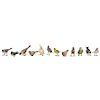 GROUP OF MINIATURE BIRDS. AUSTRIA, FIRST HALF OF THE 20TH CENTURY. Hand painted bronze. 4 in maximun high.