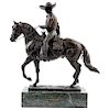 HUMBERTO PERAZA Y OJEDA (MÉXICO, 1925-2016). CHARRO AL PASO. Bronze with marble base and metal loop. Signed. 22 in tall