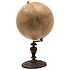 LUDWIG JULIUS SHEYMANN (GERMANY, CIRCA 1900) GLOBE. Chromolithographs on paper on wood. With brass support and walnut wood base. 21 x 11 in