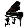 GRAND CONCERT PIANO. UNITED STATES OF AMERICA, 1922. Brand STEINWAY & SONS. Ebonized wood and metal. Keys with ivory blade and supports with wheels. W