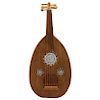 ORNAMENTAL LUTE. LATE 20TH CENTURY. Wood decored with rosette in the mouth of the instrument. 31.5 in.