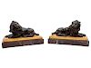 A Pair of Grand Tour Bronze Recumbent Lions
Height 7 1/4 x width 12 x depth 5 1/4 inches.