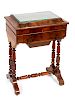 An English Mahogany Sewing Box
Height 27 x width 19 x depth 13 inches.