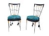 A Pair of Modern Wrought Iron and Partial Gilt Arrow-Form Chairs
Height 35 inches.