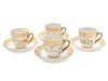A Group of Four Royal Copenhagen Flora Danica Teacups and Saucers
Saucer diameter 5 3/8 inches, teacup height 2 5/8 inches.
