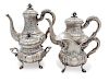 A German 800 Silver Four Piece Tea and Coffee ServiceHeight of coffee pot 9 3/4 inches.
