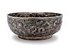 A Chinese Export Silver Dragon Bowl
Height 3 1/4 x diameter 8 1/4 inches.