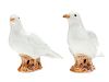 A Pair of Chinese Porcelain Figures of Doves
Height 7 x length 10 inches.