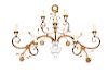 A Maison Bagues Gilt Bronze and Crystal Seven-Light Wall Sconce
Height 26 x width 41 1/2 inches.
