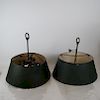 Two Green Tole Lamp Shades