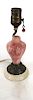 Chinese Rose Quartz Vase-Form Lamp