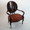 Fan Design Mother-of-Pearl Inlaid Arm Chair