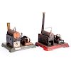Two vintage model steam engines.