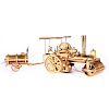 A brass steam roller.