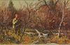 Aiden Lassell Ripley (American, 1896-1969)      Hunter and Dog in Autumn Woods.