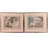 A pair of prints after 18th century drawings by Thomas Rowlandson (1756-1827).