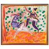 Gouache on paper of dancers attributed on artwork to Boris Gregoriev (1886-1939) signed in Cyrilic lower right.