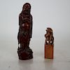 Two Chinese Sculptures - Stone and Wood