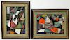 PR Signed Lieberman Synthetic Cubism Paintings