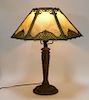 Antique Caramel Slag Glass Table Lamp