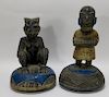 2 African Figural Wood Carved Statues