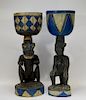 PR African Carved Wood Figural Statues