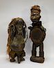 2 African Carved Wood Figural Effigy Statues