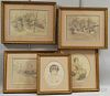 Marcus Holmes (British, 19th Century)      Five Framed Drawings
