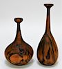 2 Ron Kent Hawaiian Norfolk Pine Wooden Vases