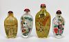 4PC Chinese Painted Snuff Bottles