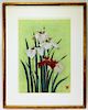 Kunie Sugiura Iris Flower Woodblock Print