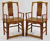 PR Antique Chinese Carved Wood Scholars Chairs