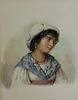 A. BUZZI. Signed Watercolor Of A Young Girl.
