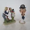 Two Porcelain Sculptures: Italy & Norman Rockwell